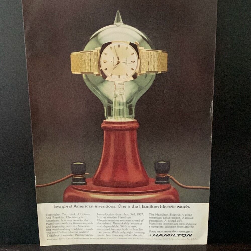 Vintage 1965 Hamilton Watch American Inventions Ad Advertisement